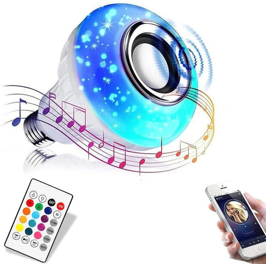 Color‑Changing LED Bulb Bluetooth Speaker With Remote