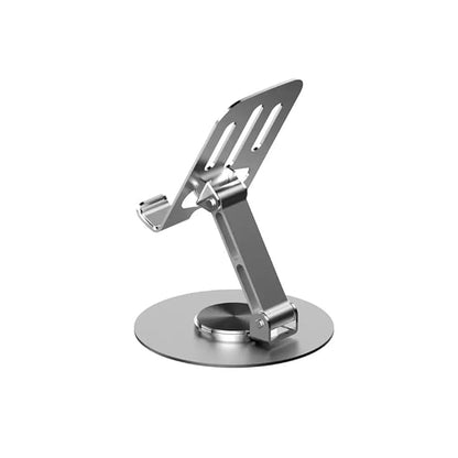 Aluminium Stand Portable Desktop Phone Stand 360° Rotatable and Foldable Cell Phone Holder Metal Base for Table & Bed Compatible with All Smartphones & Tablets Desk