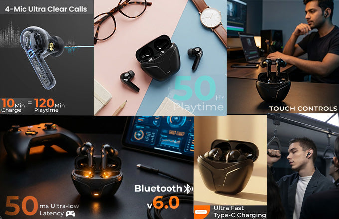 True wireless Earbuds Free Driving, Fast Charging, Lightweight & All Smartphone Compatibility