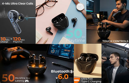 True wireless Earbuds Free Driving, Fast Charging, Lightweight & All Smartphone Compatibility